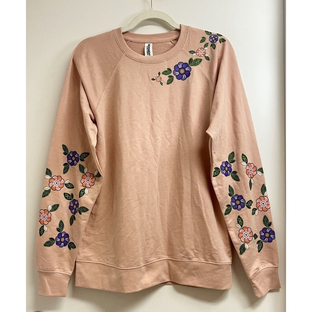 Independent Trading Company Floral Graphic Print Crewneck Pullover Sweatshirt S